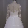 Long Sleeve A-Line Bridal Dress Detachable Train